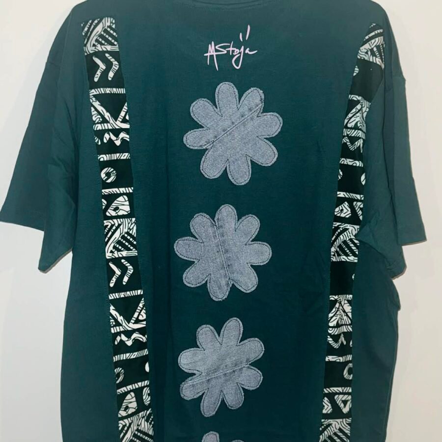 T-shirt upcyclé Marija Stoja Signature florale - Modèle unique