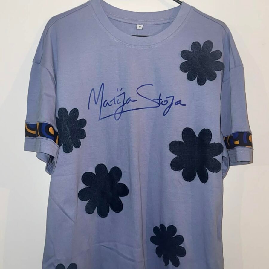 T-shirt upcyclé Marija Stoja signature florale – Modèle unique