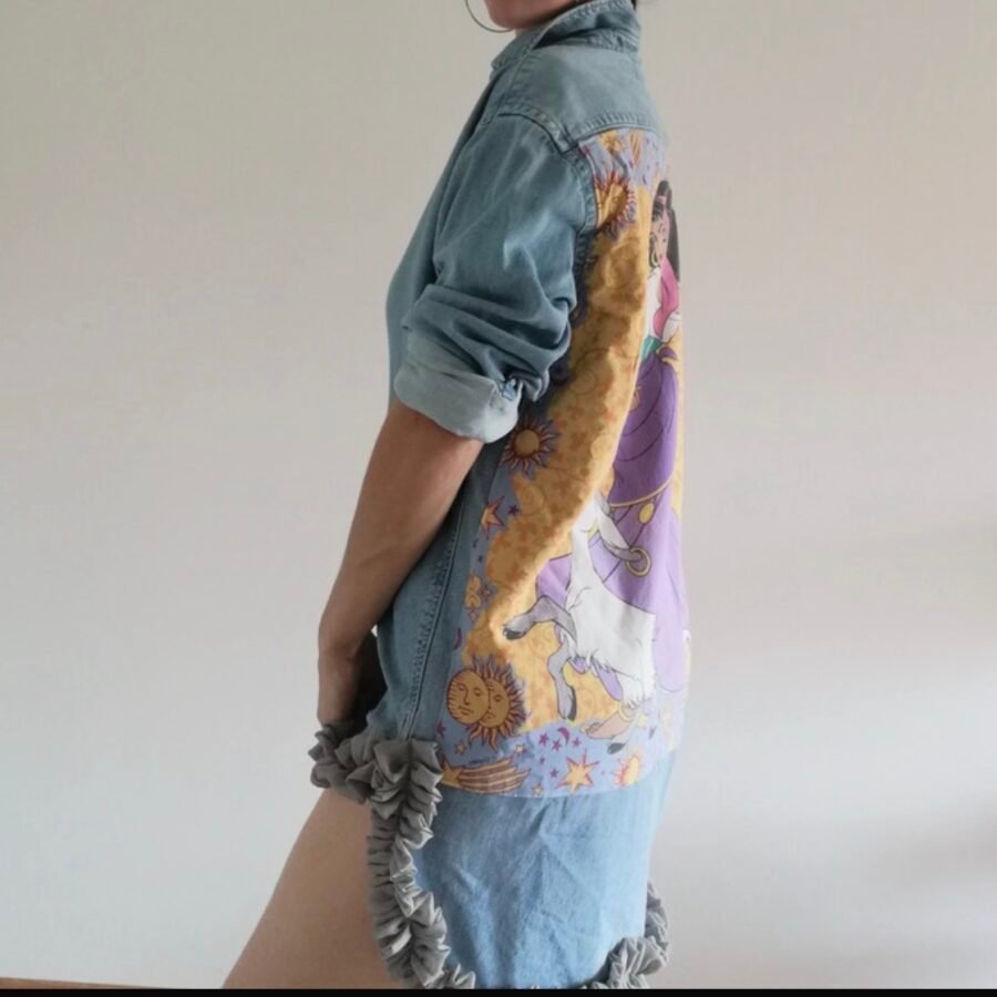 Robe / tunique upcyclée en denim – Esmeralda